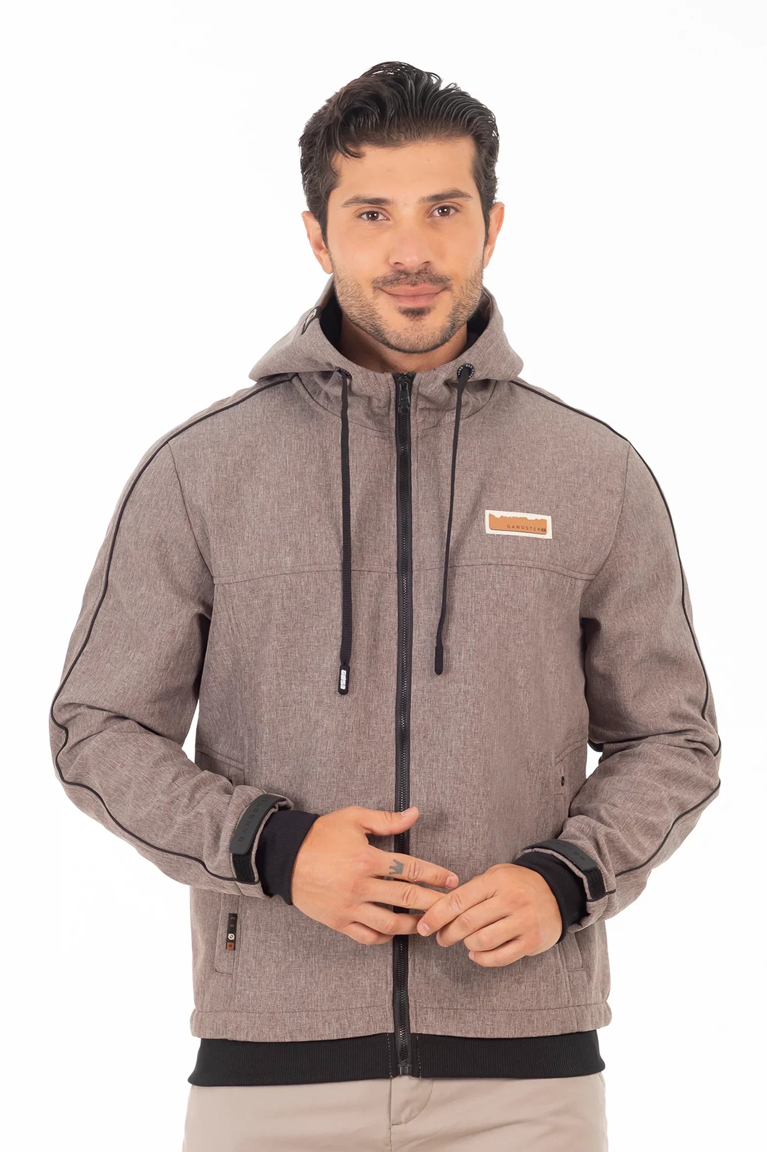 Chaqueta Full Zipper Crag Café Mezcla Gangster-3