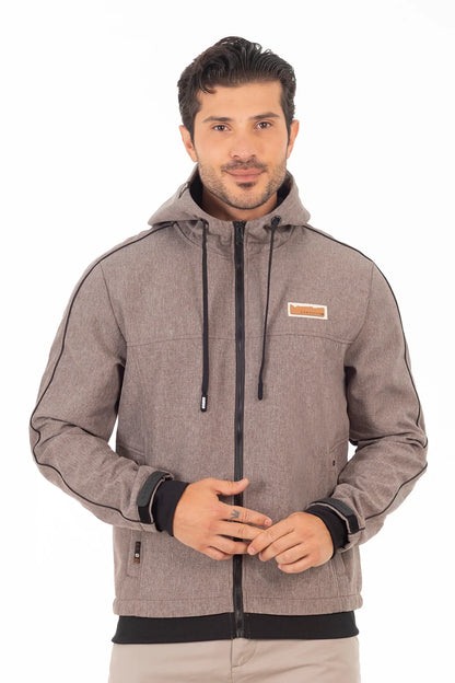 Chaqueta Full Zipper Crag Café Mezcla Gangster