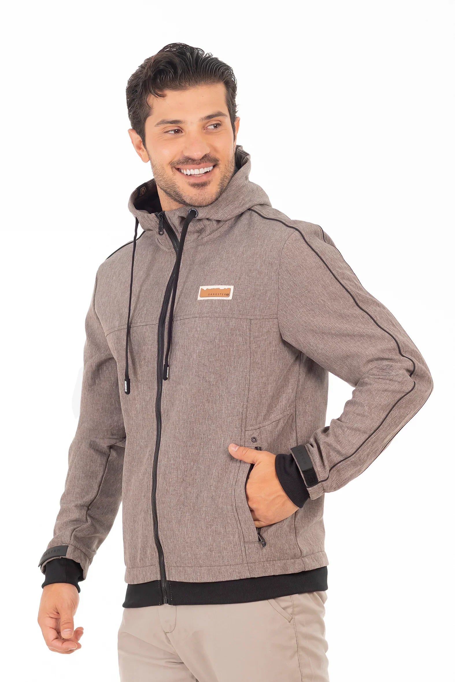 Chaqueta Full Zipper Crag Café Mezcla Gangster-5
