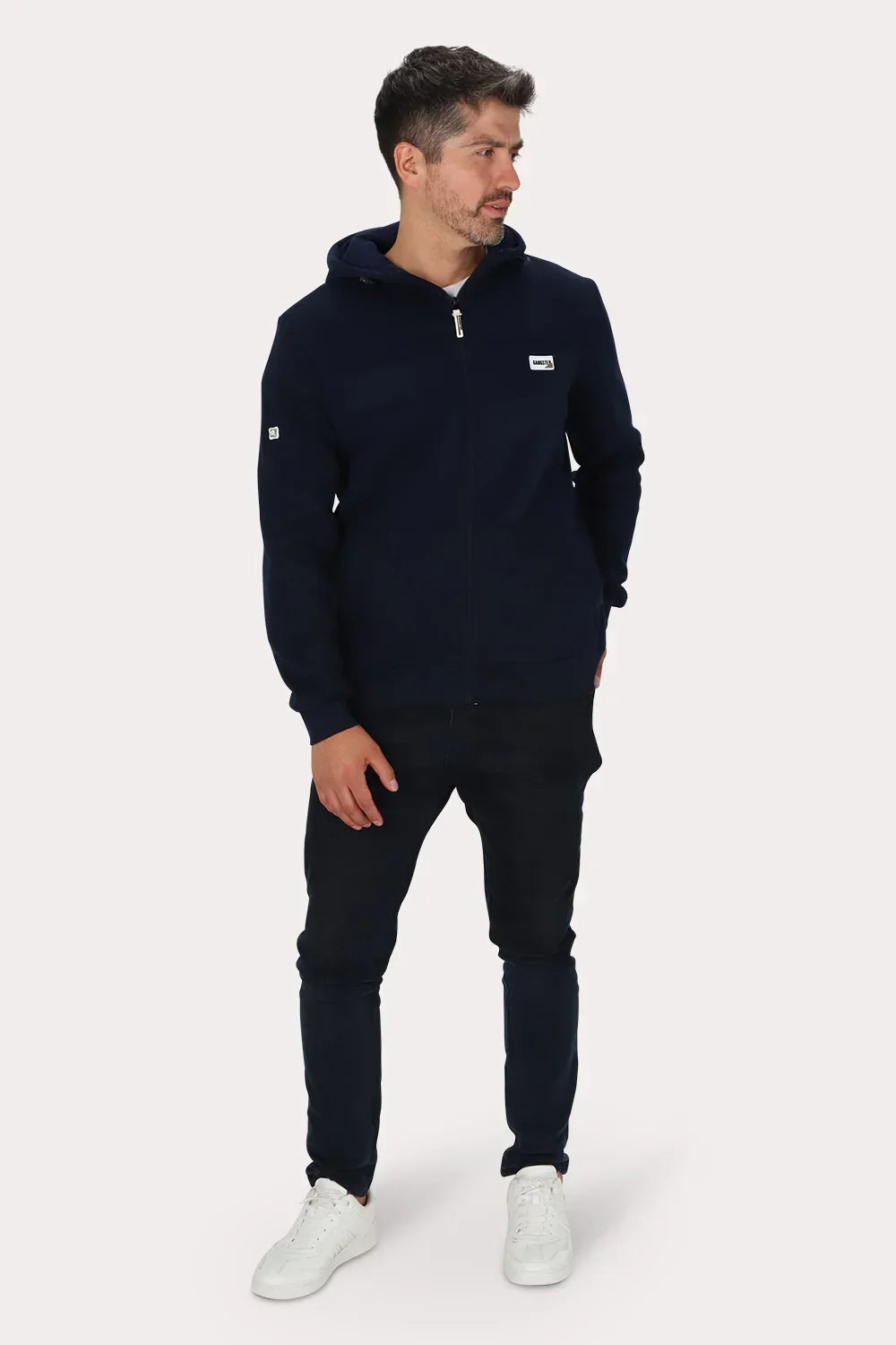 Poleron Full Zipper Fleece Streetline Azul Marino Gangster - Gangster