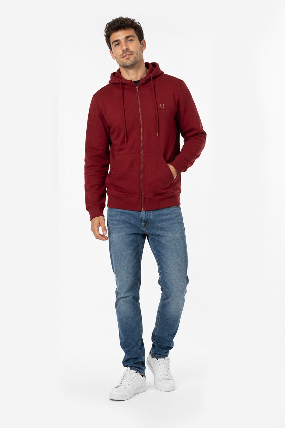 Poleron Fullzipper Path Rojo-3