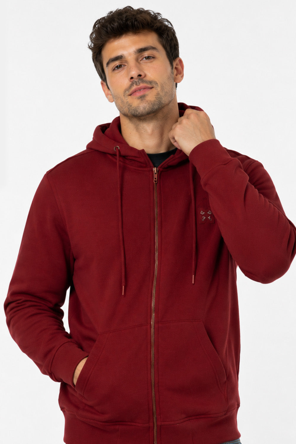 Poleron Fullzipper Path Rojo-1