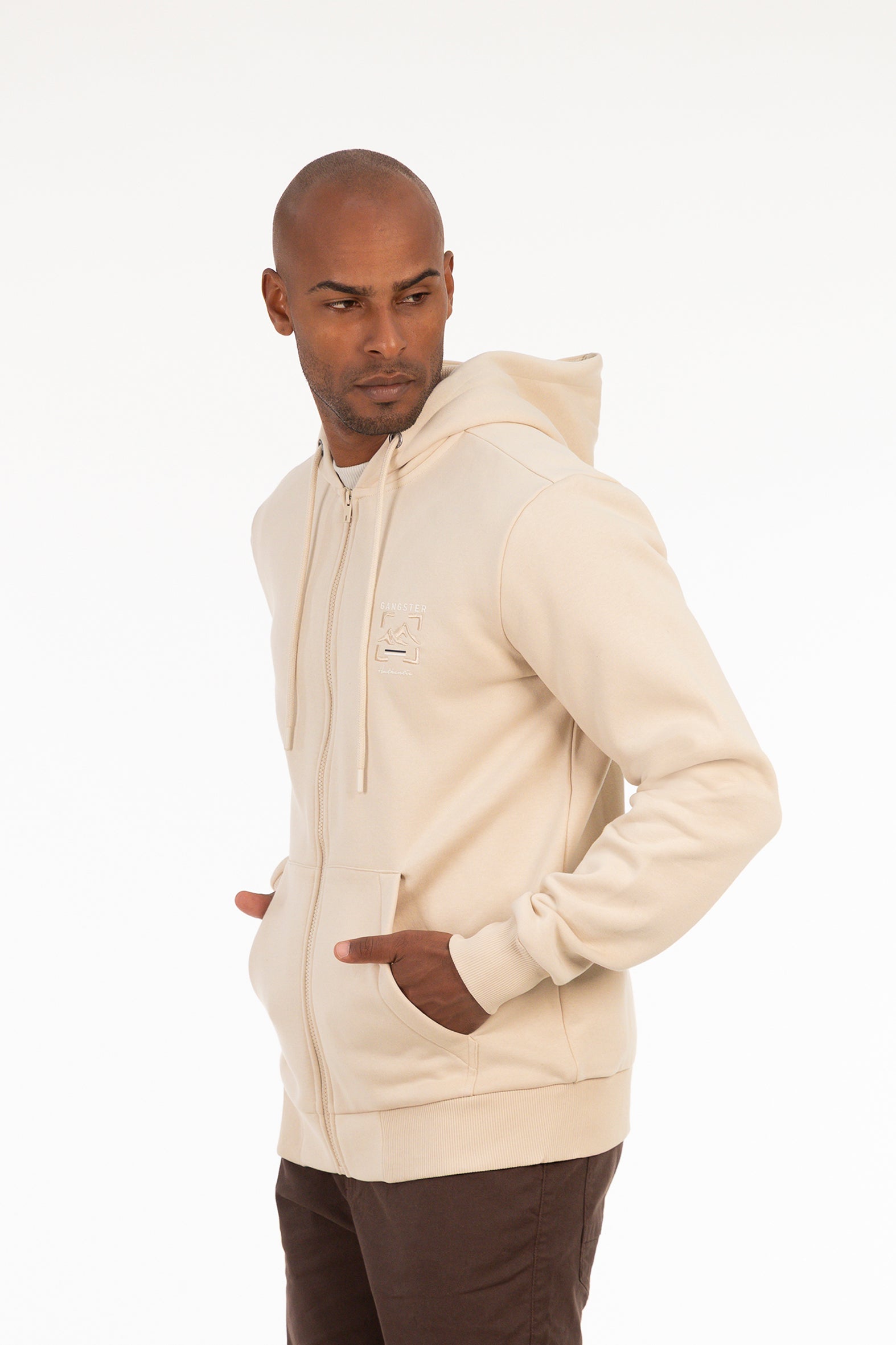 Poleron Fullzipper Route Beige-3