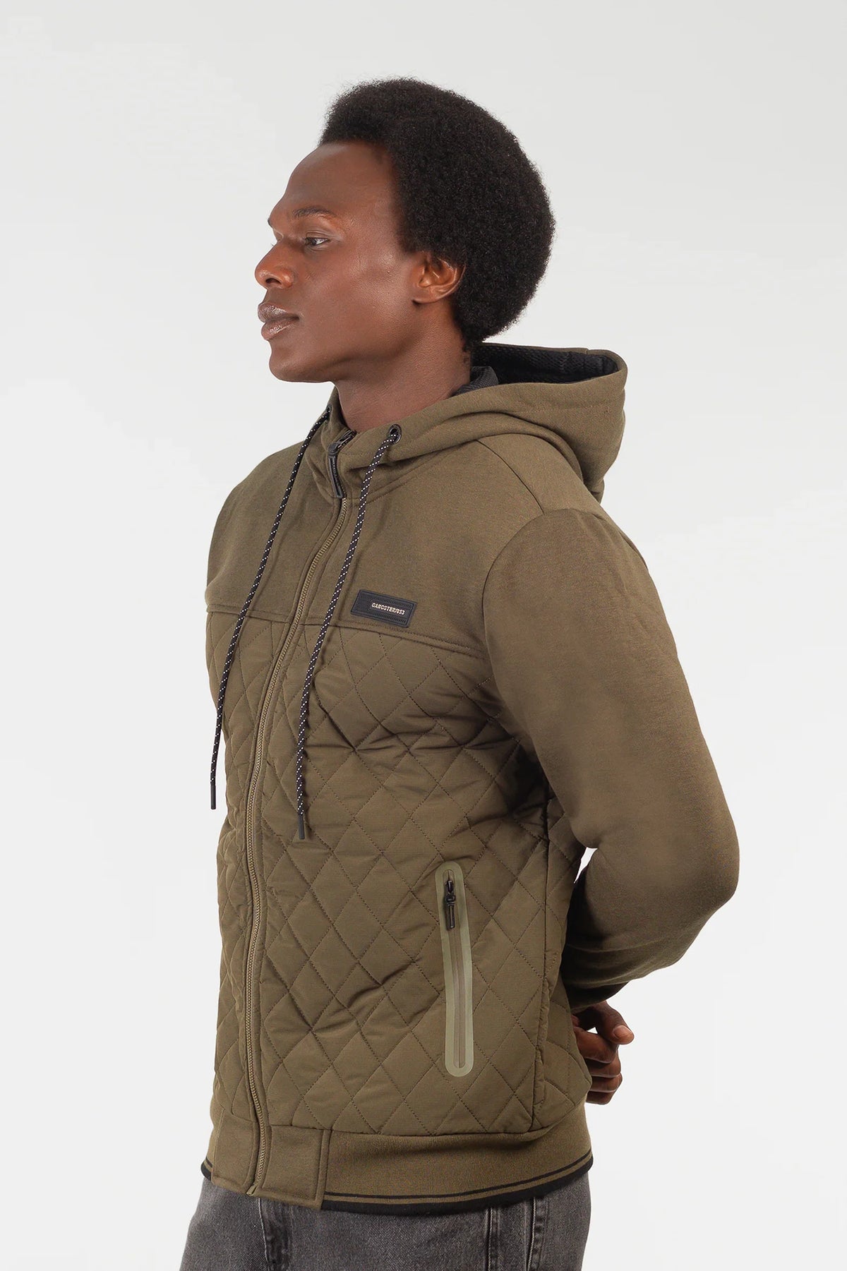 Chaqueta Hibridas Patchwork Verde Oliva Oscuro Gangster-5
