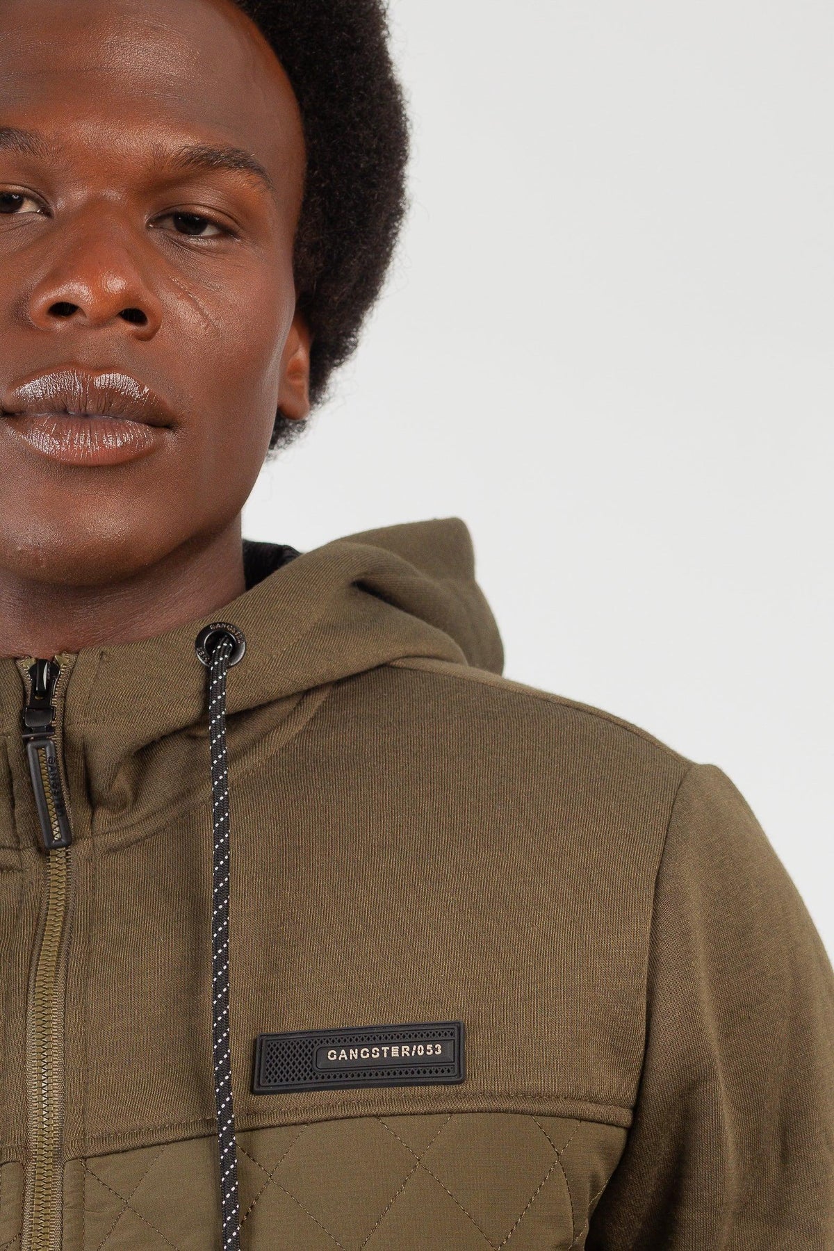 Chaqueta Hibridas Patchwork Verde Oliva Oscuro Gangster-7