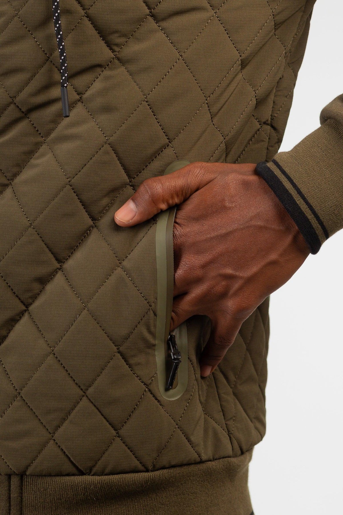 Chaqueta Hibridas Patchwork Verde Oliva Oscuro Gangster-4
