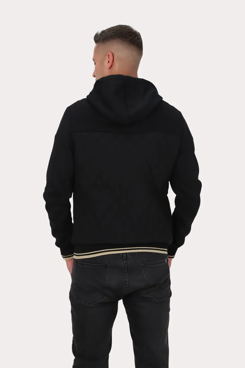 Chaqueta Hibridas Patchwork Negro Gangster-2