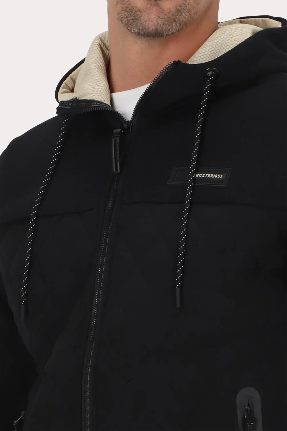 Chaqueta Hibridas Patchwork Negro Gangster-3