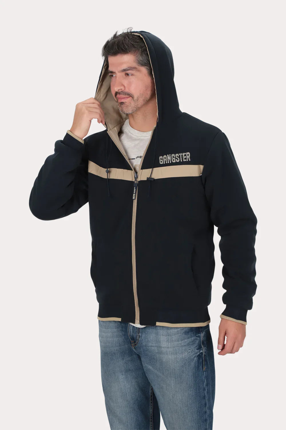 Cortaviento Reversible Dual Beige Gangster - Gangster