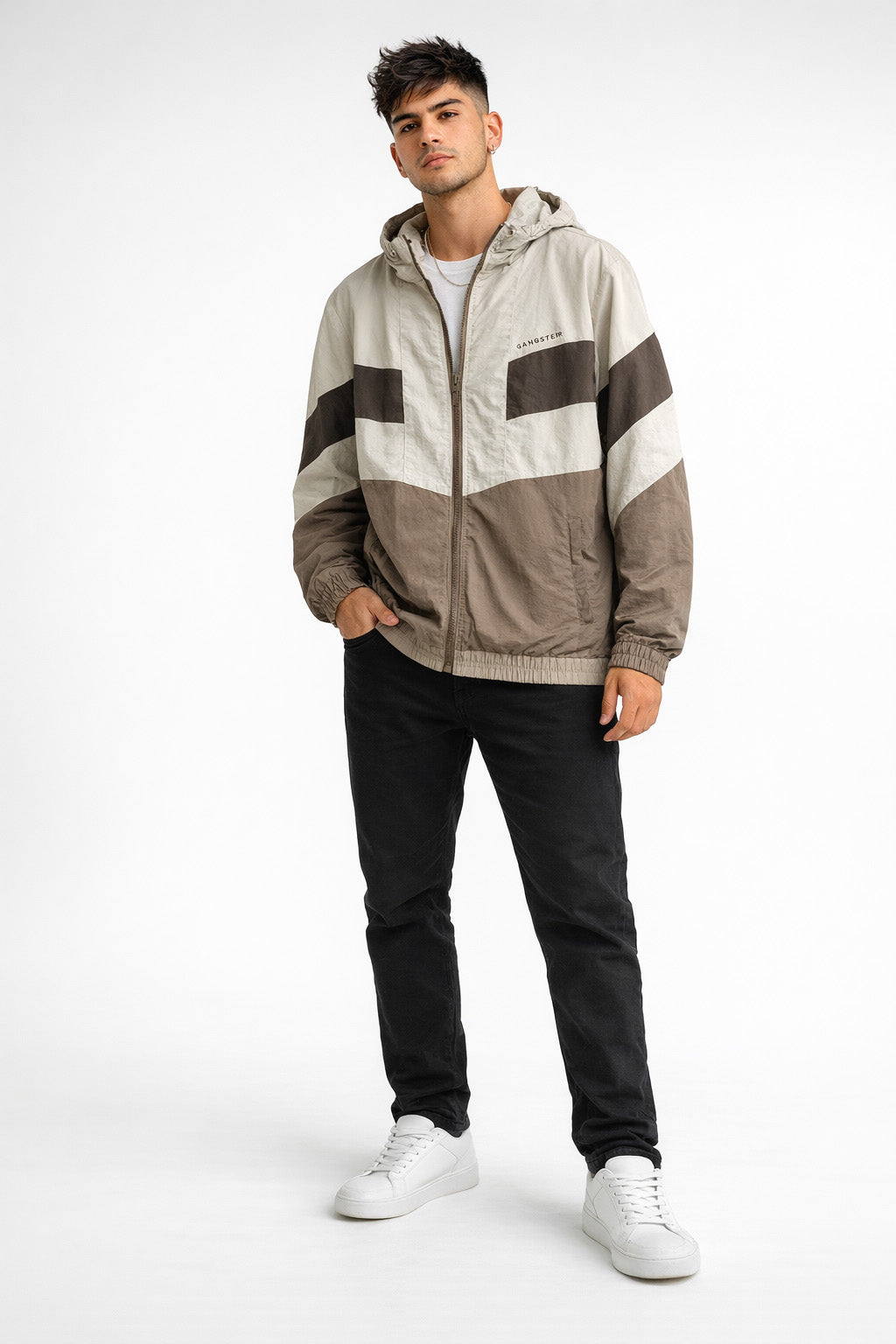 Cortaviento Deportivo Label Beige-3