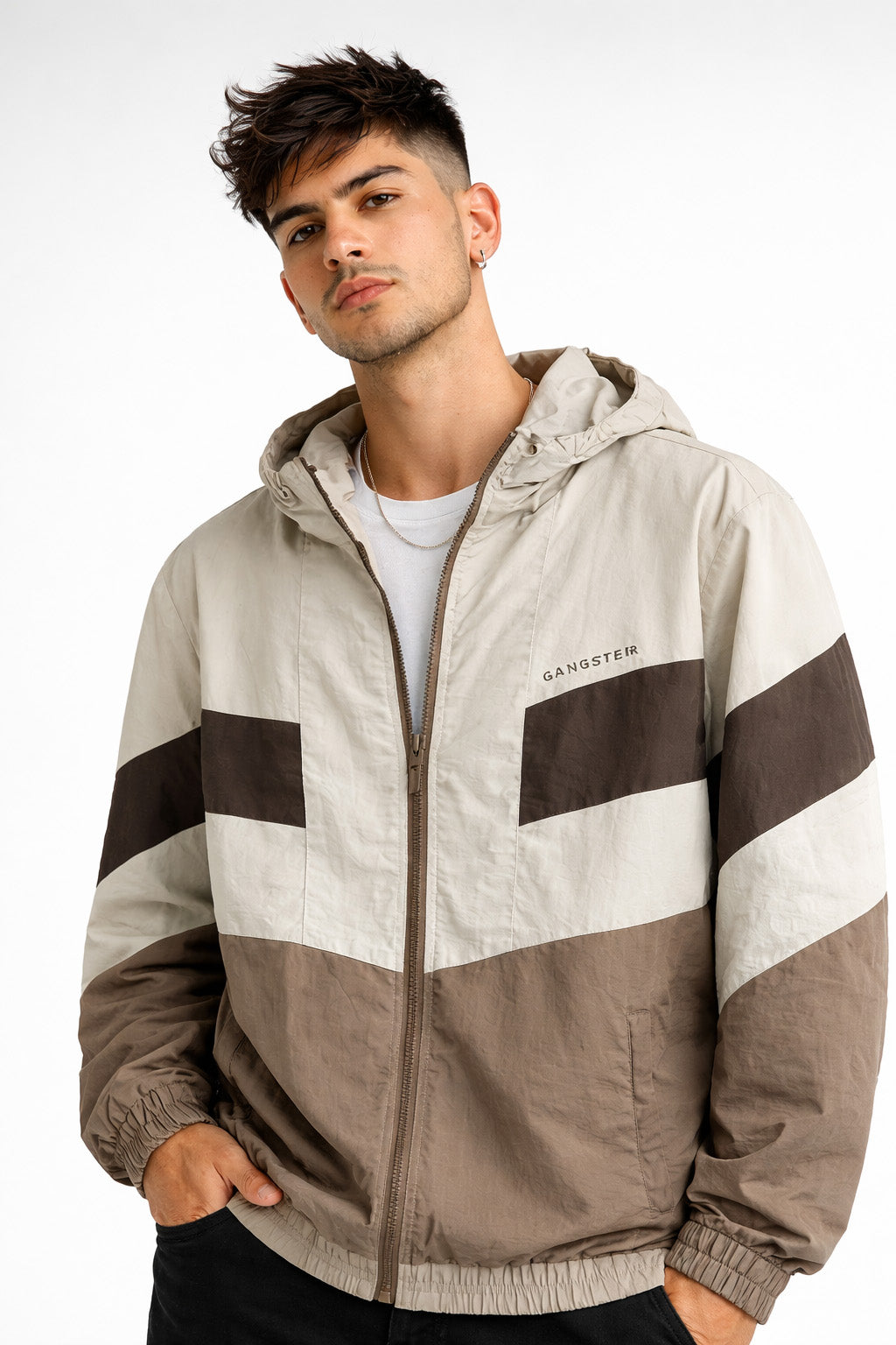 Cortaviento Deportivo Label Beige-1