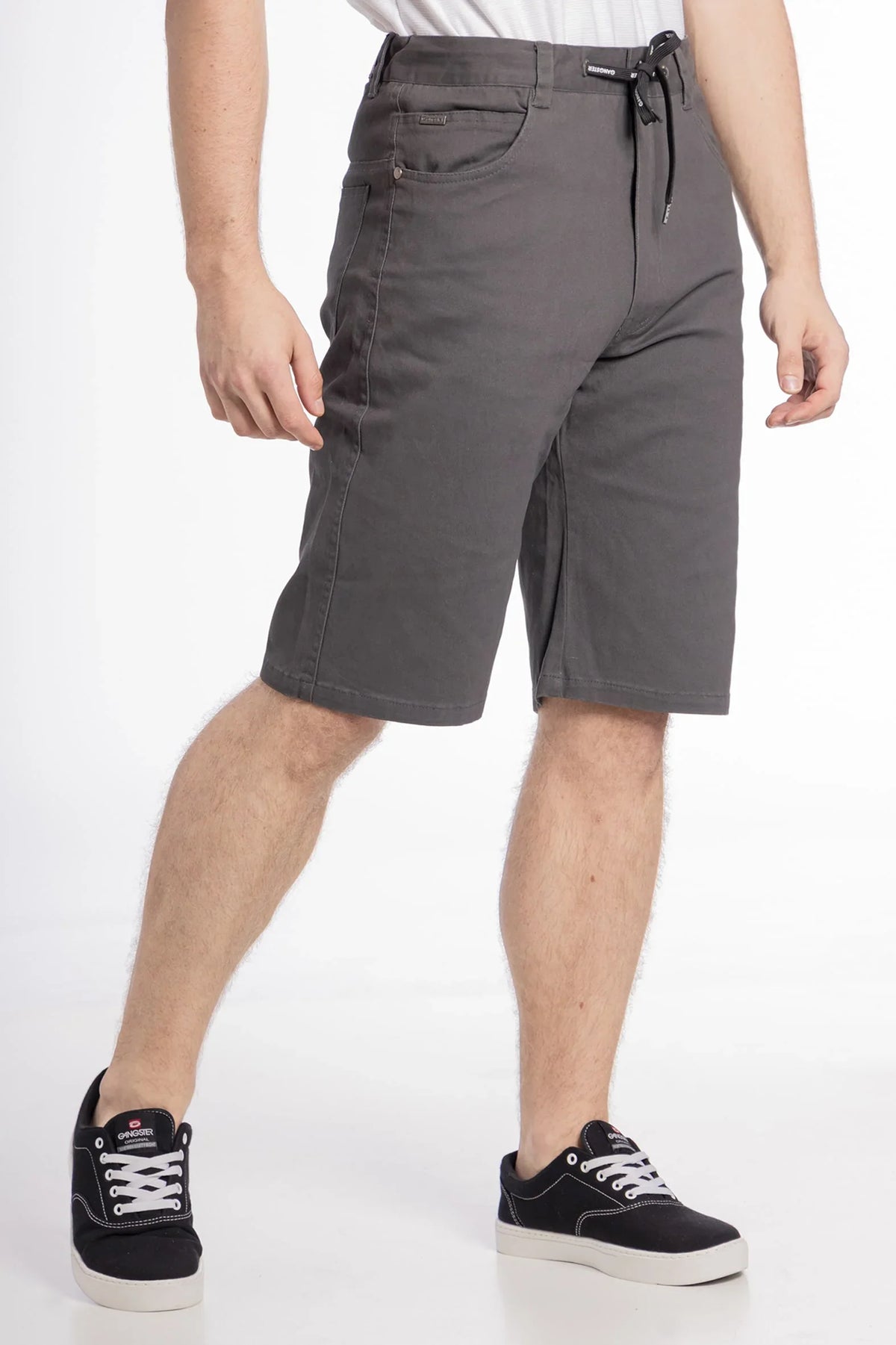 Short Canvas Bermudas Knee Gris Gangster - Gangster
