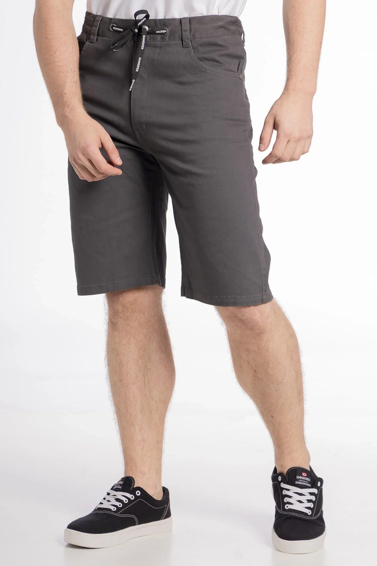 Short Canvas Bermudas Knee Gris Gangster - Gangster