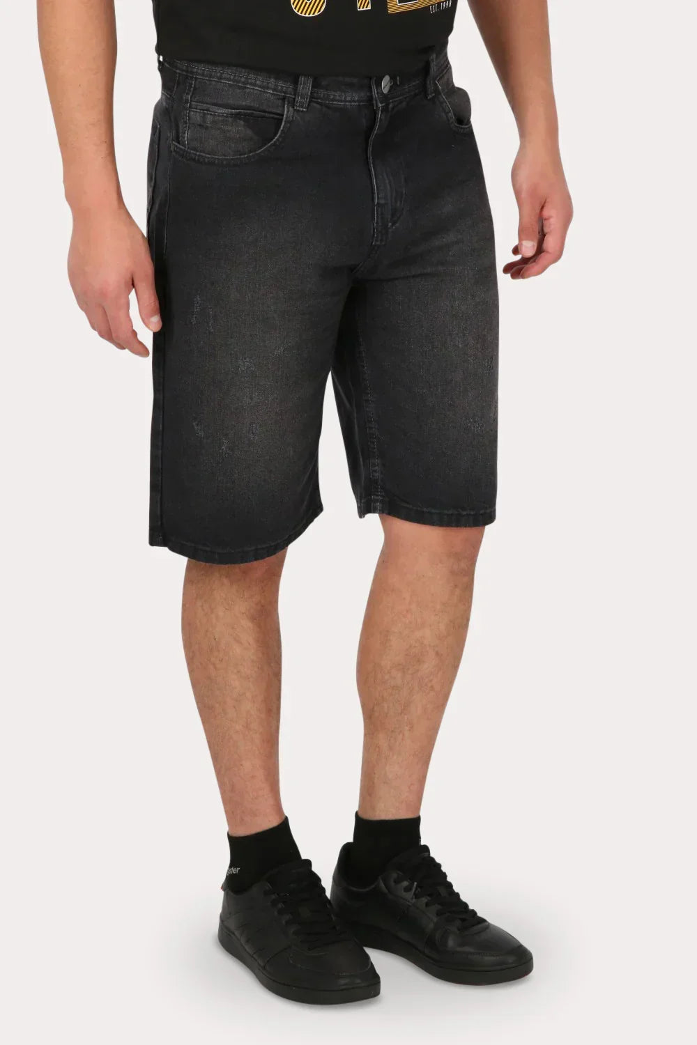 Short Bermuda Jogger Liso Loose 4 Negro Gangster - Gangster