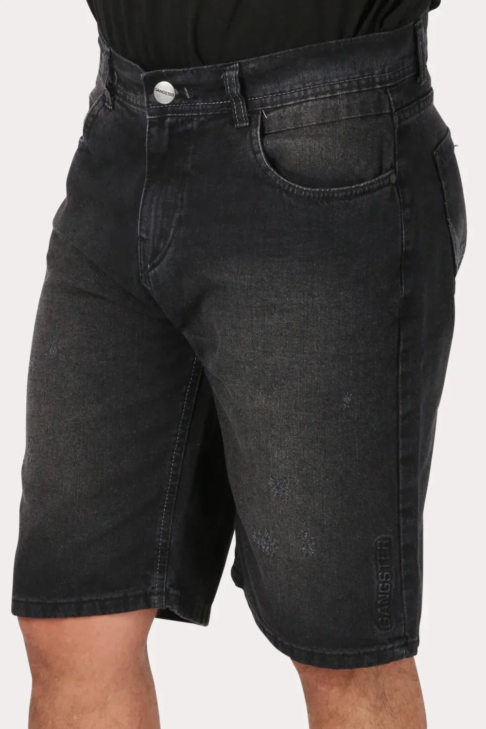 Short Bermuda Jogger Liso Loose 4 Negro Gangster - Gangster
