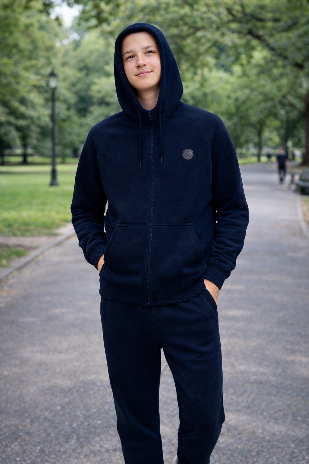Polerón Full Zipper Fleece Warm Azul Marino-thumbmail-1