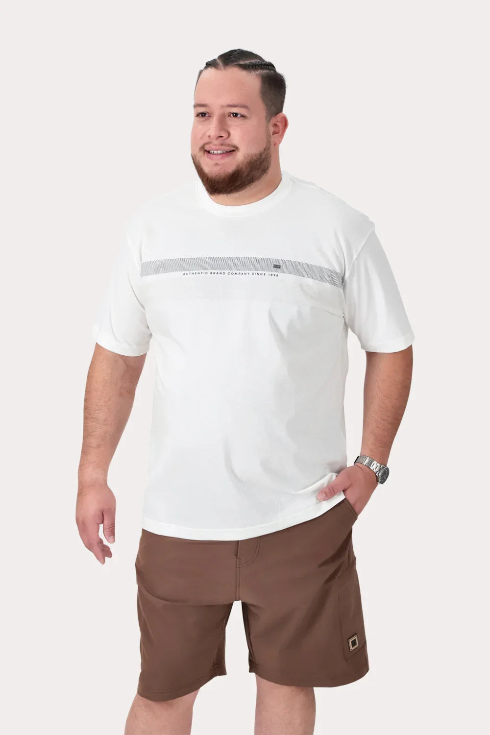 Plus Polera MC Basica Latic Blanco - Gangster