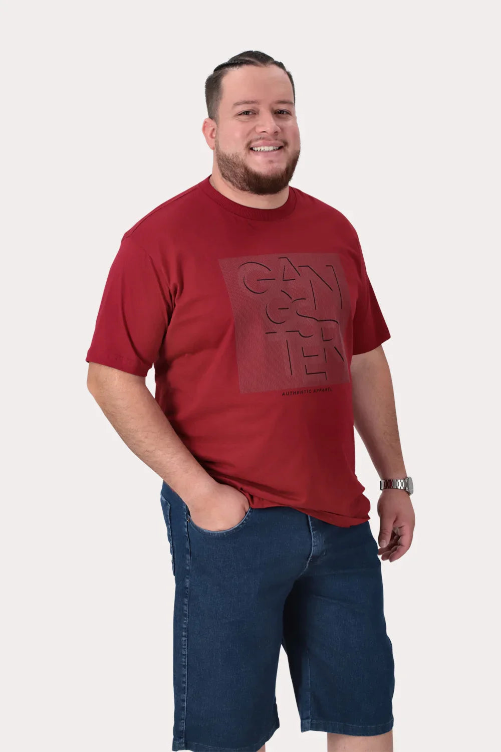 Plus Polera MC Basica Pacific Rojo - Gangster