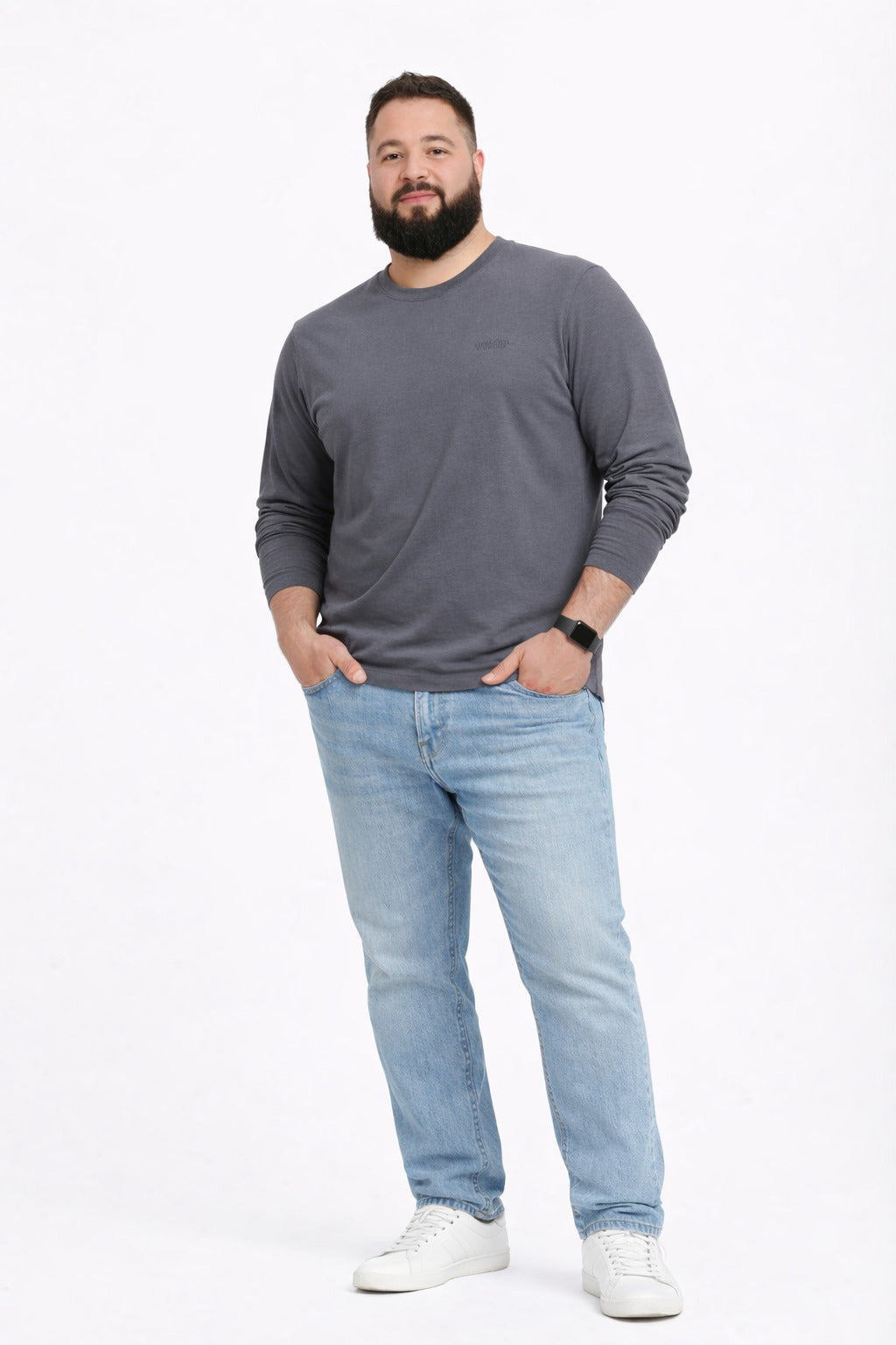 Plus Polera ML Field Gris-4