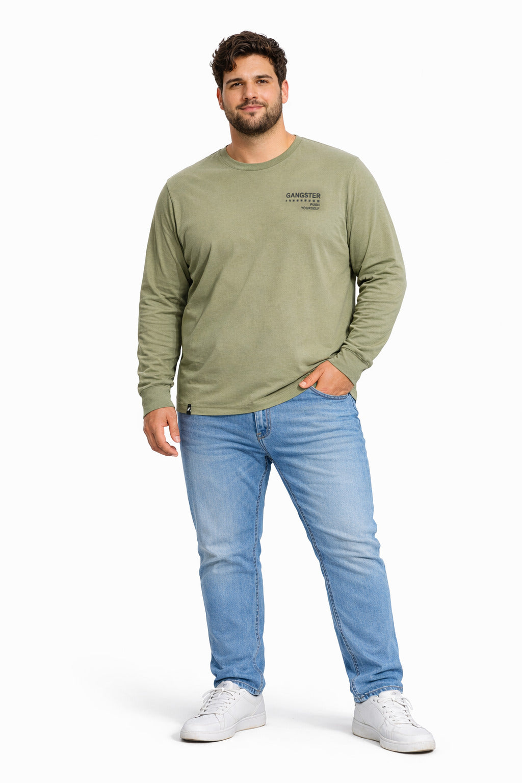 Plus Polera ML Field Verde Oliva-3