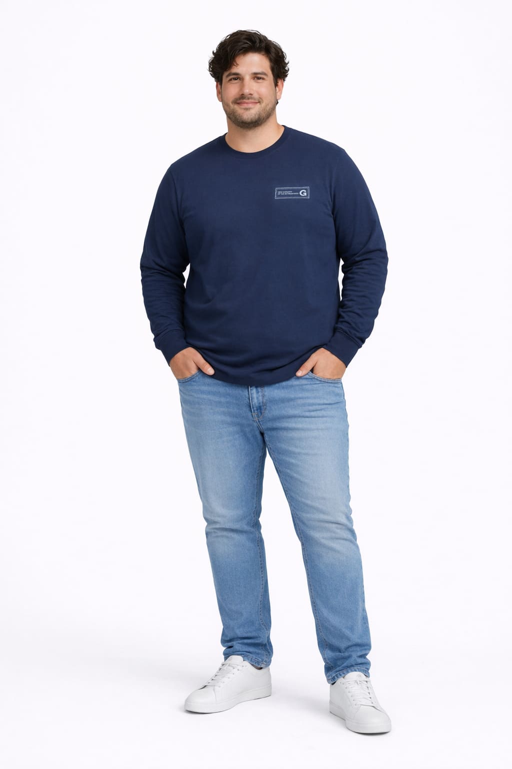 Plus Polera ML Field Azul Marino-3