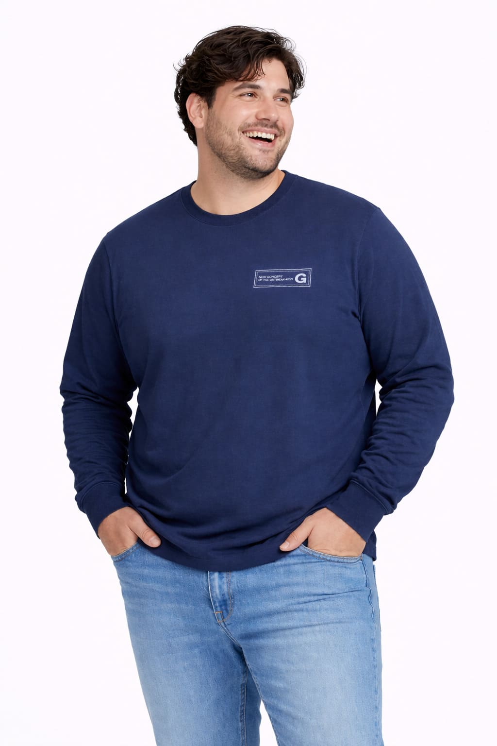 Plus Polera ML Field Azul Marino-1