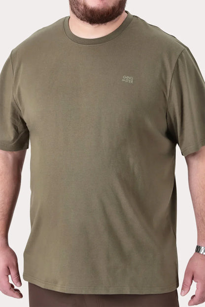 Plus Polera MC Basica Colombus Verde Militar - Gangster