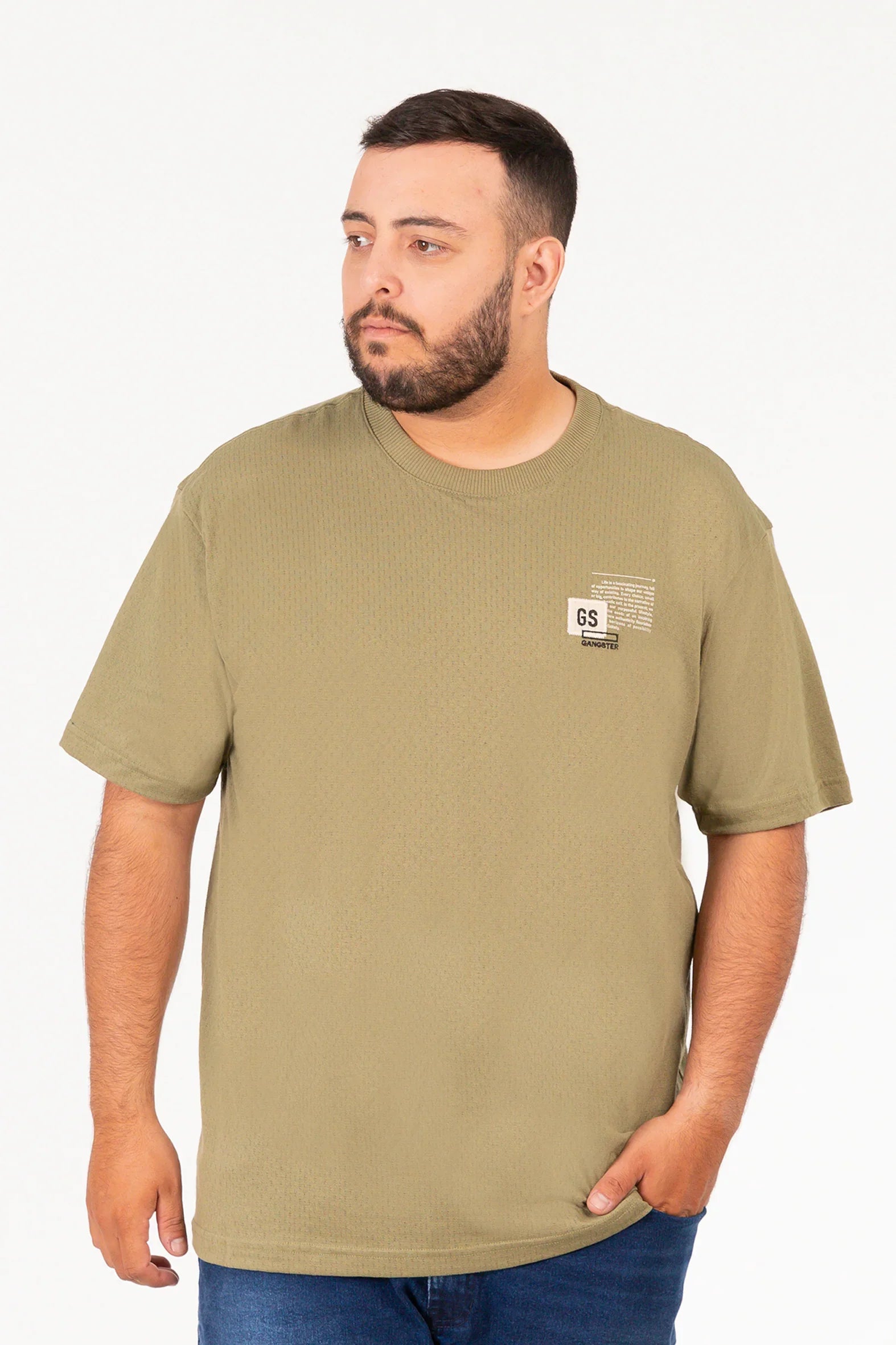 Plus Polera MC Textura Ranch Verde - Gangster