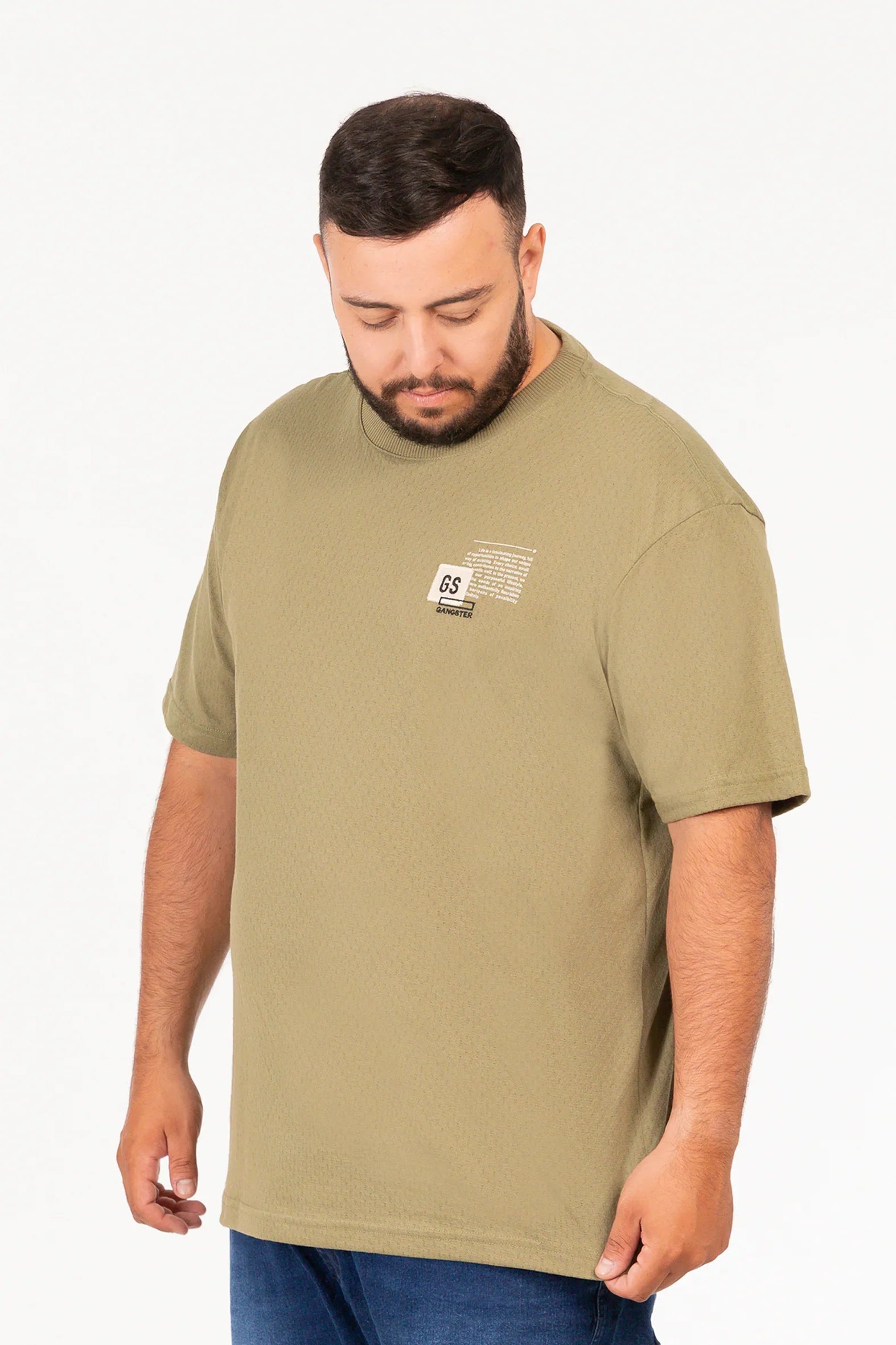Plus Polera MC Textura Ranch Verde - Gangster
