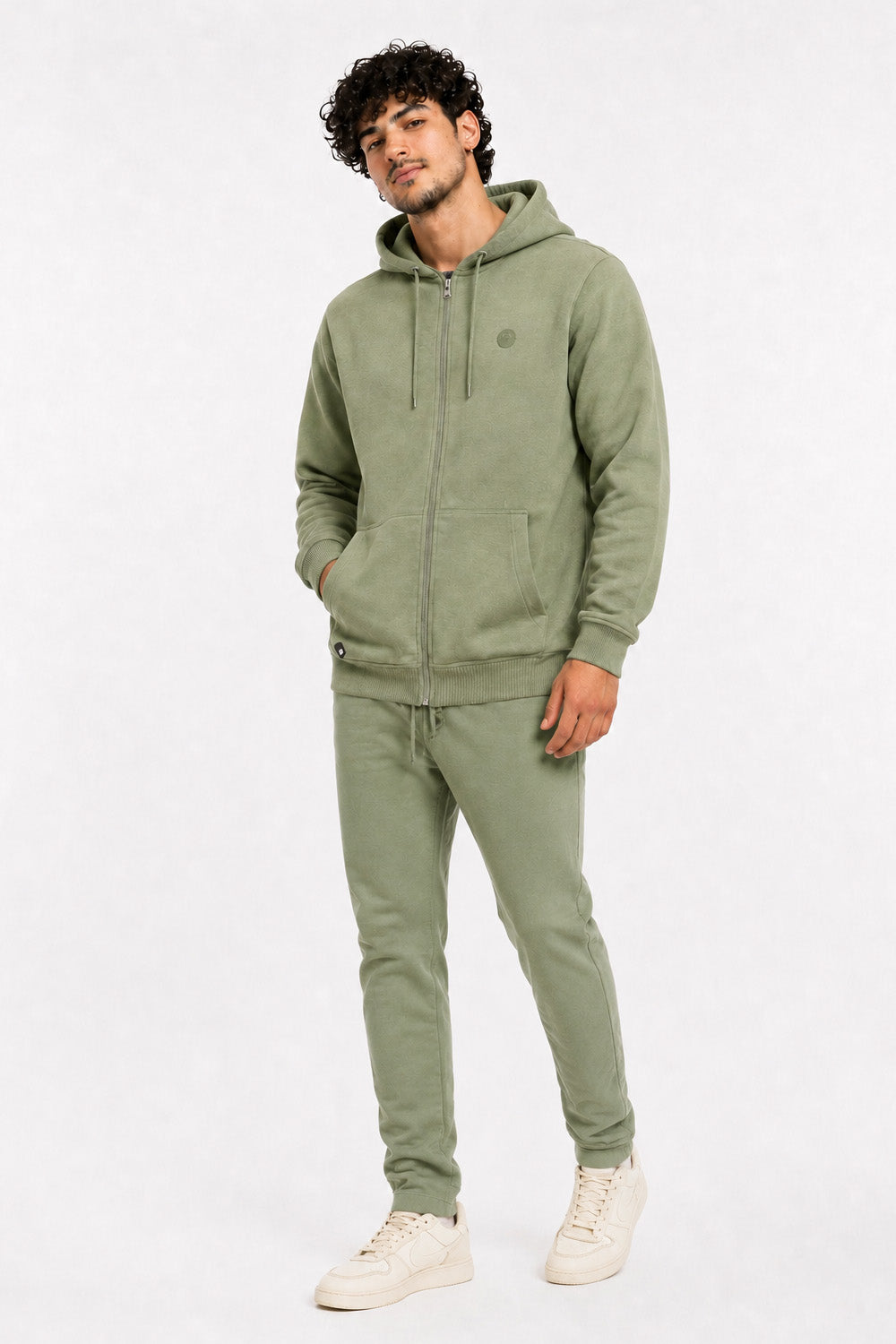 Plus Poleron Fullzipper Step Verde Oliva