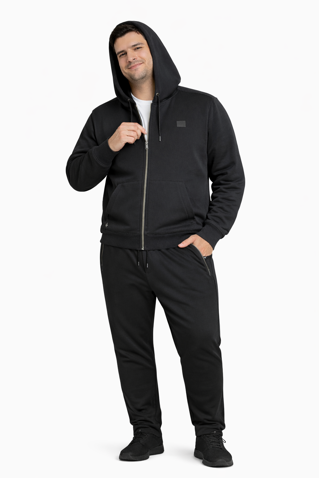 Plus Poleron Fullzipper Loop Negro-thumbmail-3