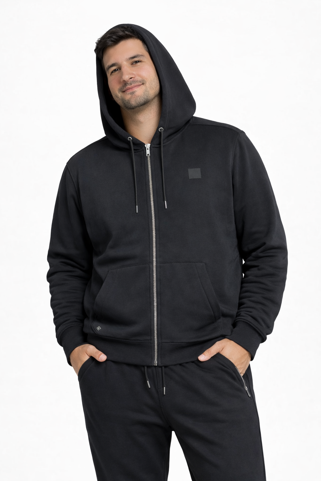 Plus Poleron Fullzipper Loop Negro - 2XL