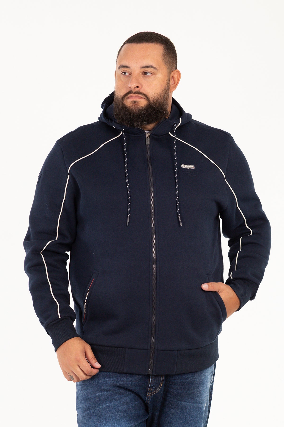 Plus Poleron Fullzipper Connect Aziul Marino