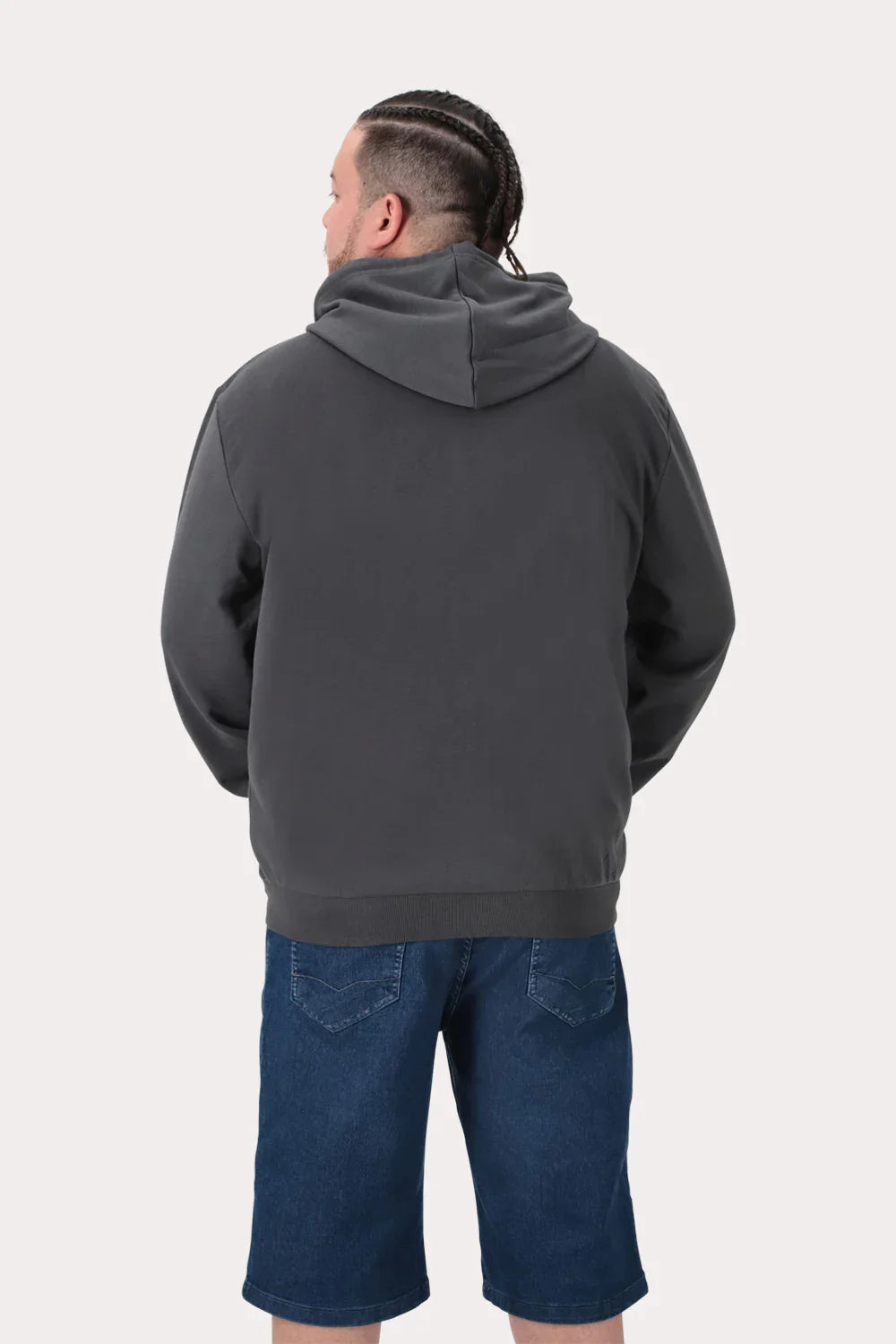 Plus Poleron Fullziper Fleece Loop Gris - Gangster