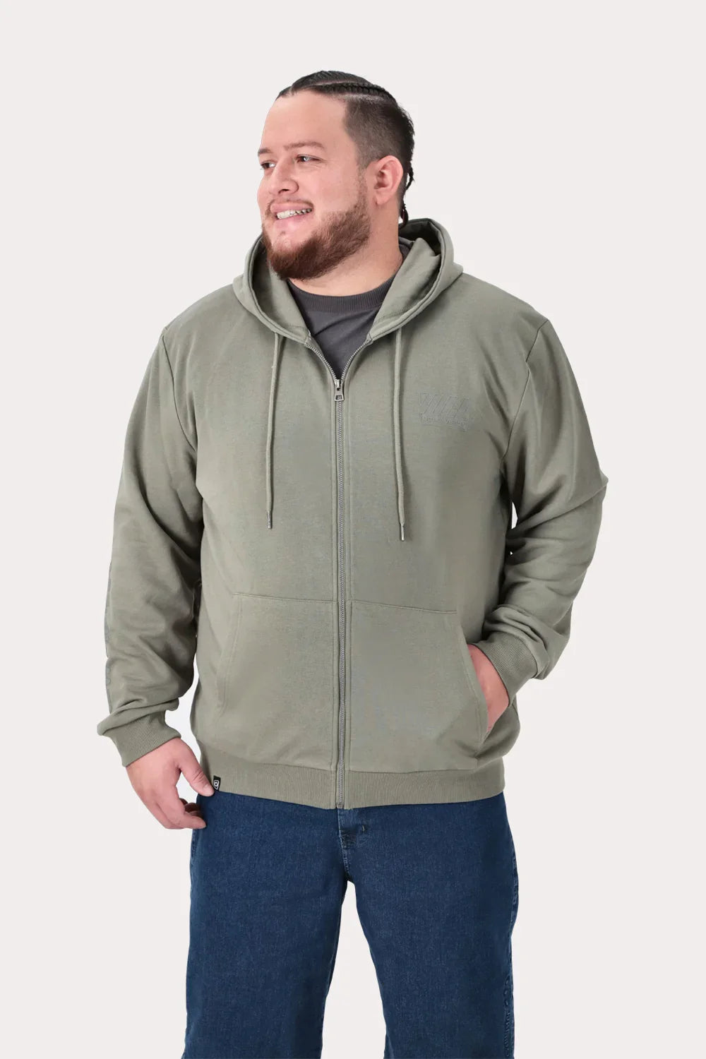 Plus Poleron Fullziper Fleece Damen Verde Militar - Gangster