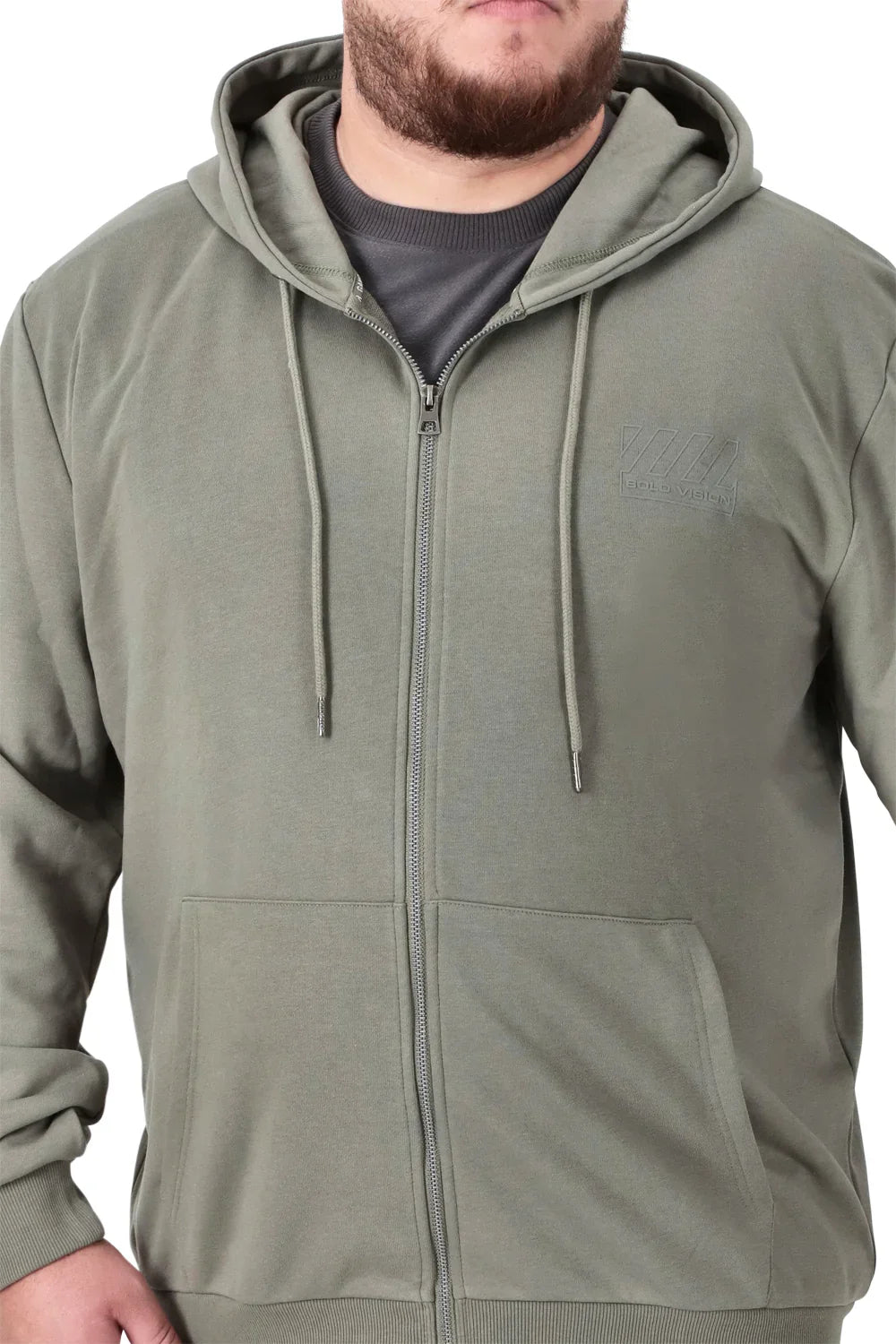 Plus Poleron Fullziper Fleece Damen Verde Militar - Gangster
