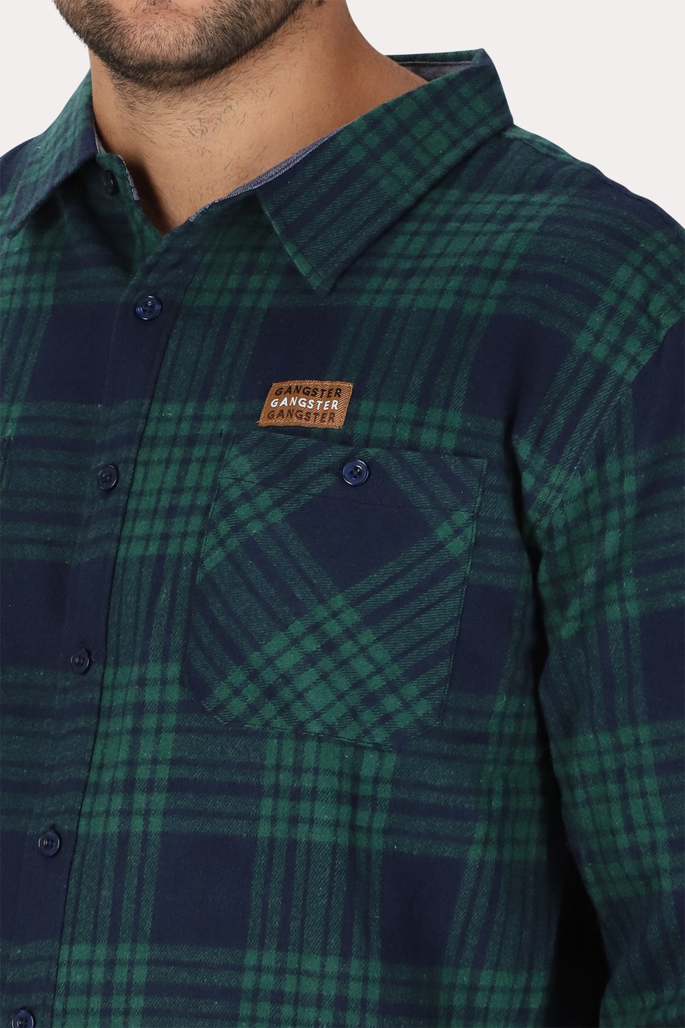 Plus Camisa ML Evergreen Verde Gangster-4