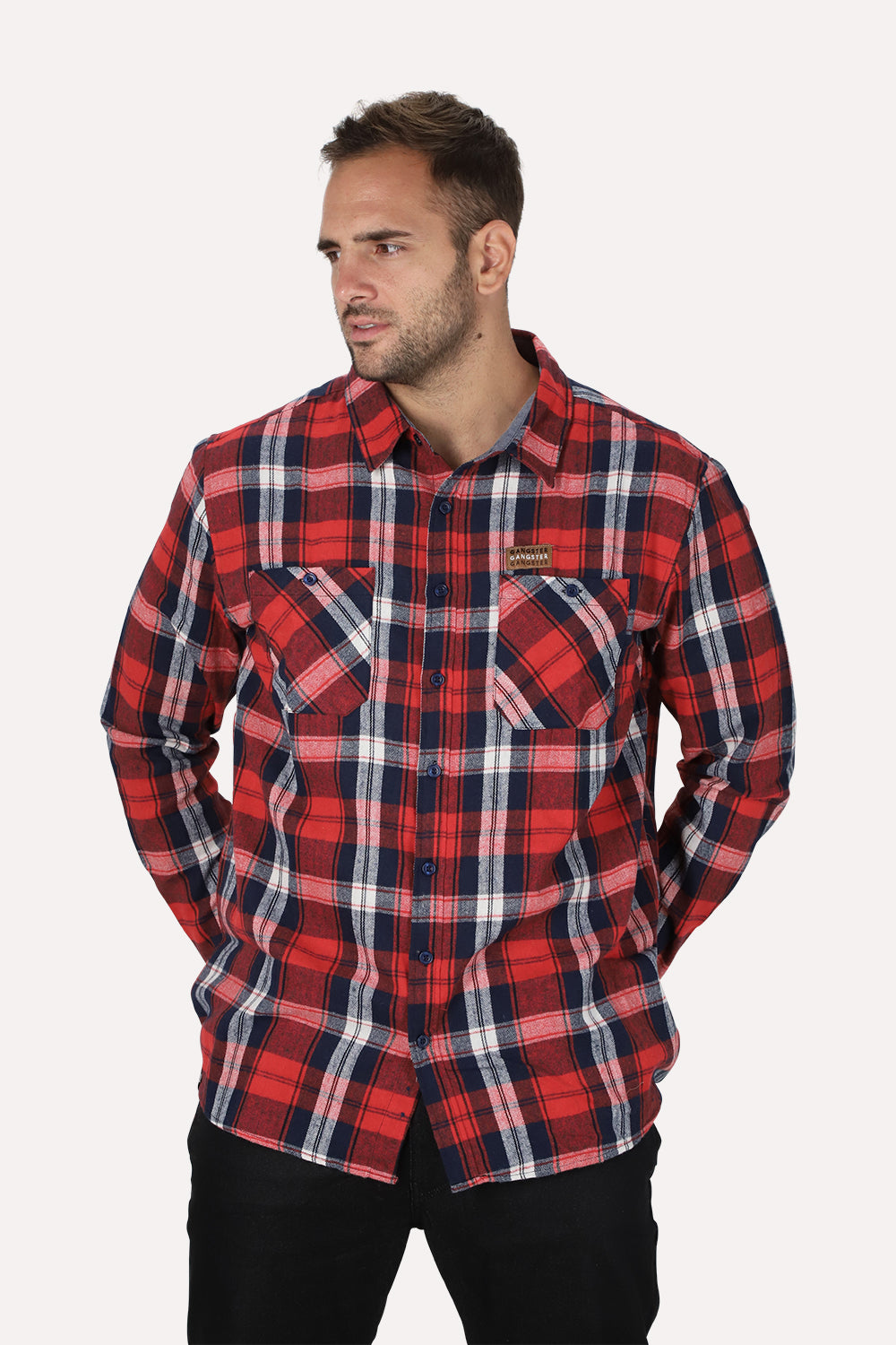 Plus Camisa  ML Franela  Fireside Rojo Gangster-1