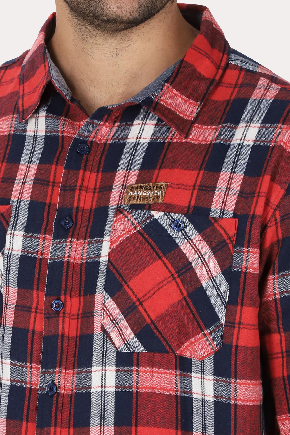 Plus Camisa  ML Franela  Fireside Rojo Gangster-3