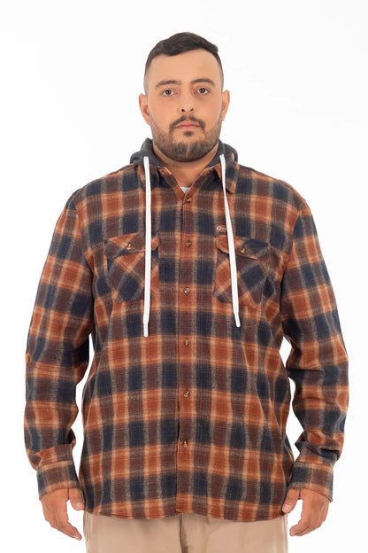 Plus Camisa Ml Franela Grizzly Cafe Gangster