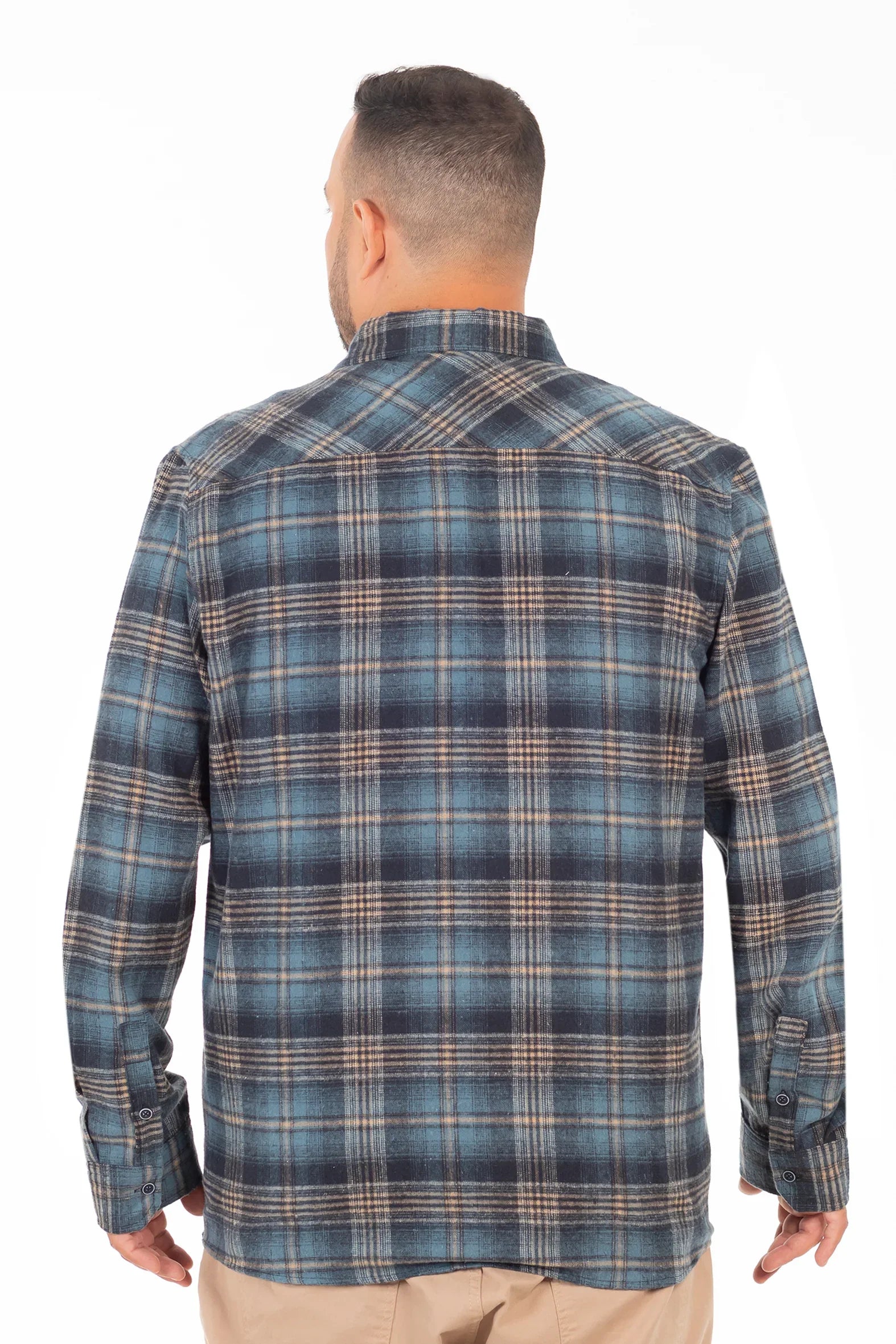 Plus Camisa Ml Franela Northwood Azul Marino Gangster-2