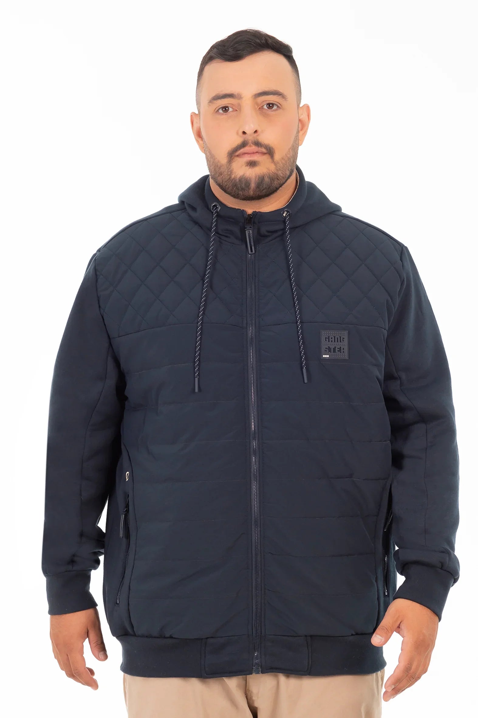 Plus Poleron Hibridas Weave Azul Marino Gangster-1