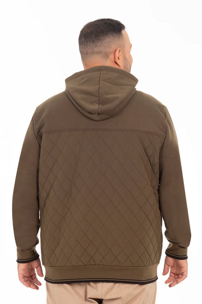 Plus Poleron Hibridas Patchwork Verde Oliva Oscuro Gangster - Gangster