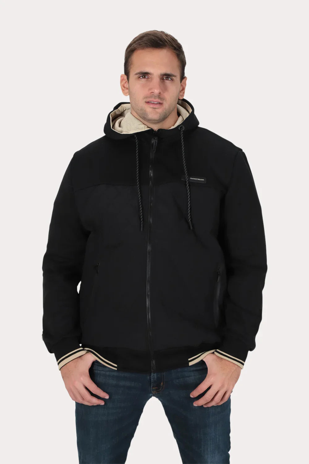 Plus Poleron Hibridas Patchwork Negro Gangster
