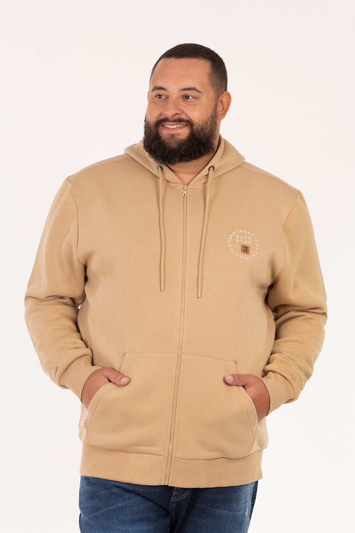Plus Poleron Fullzipper Keep Beige - 2XL