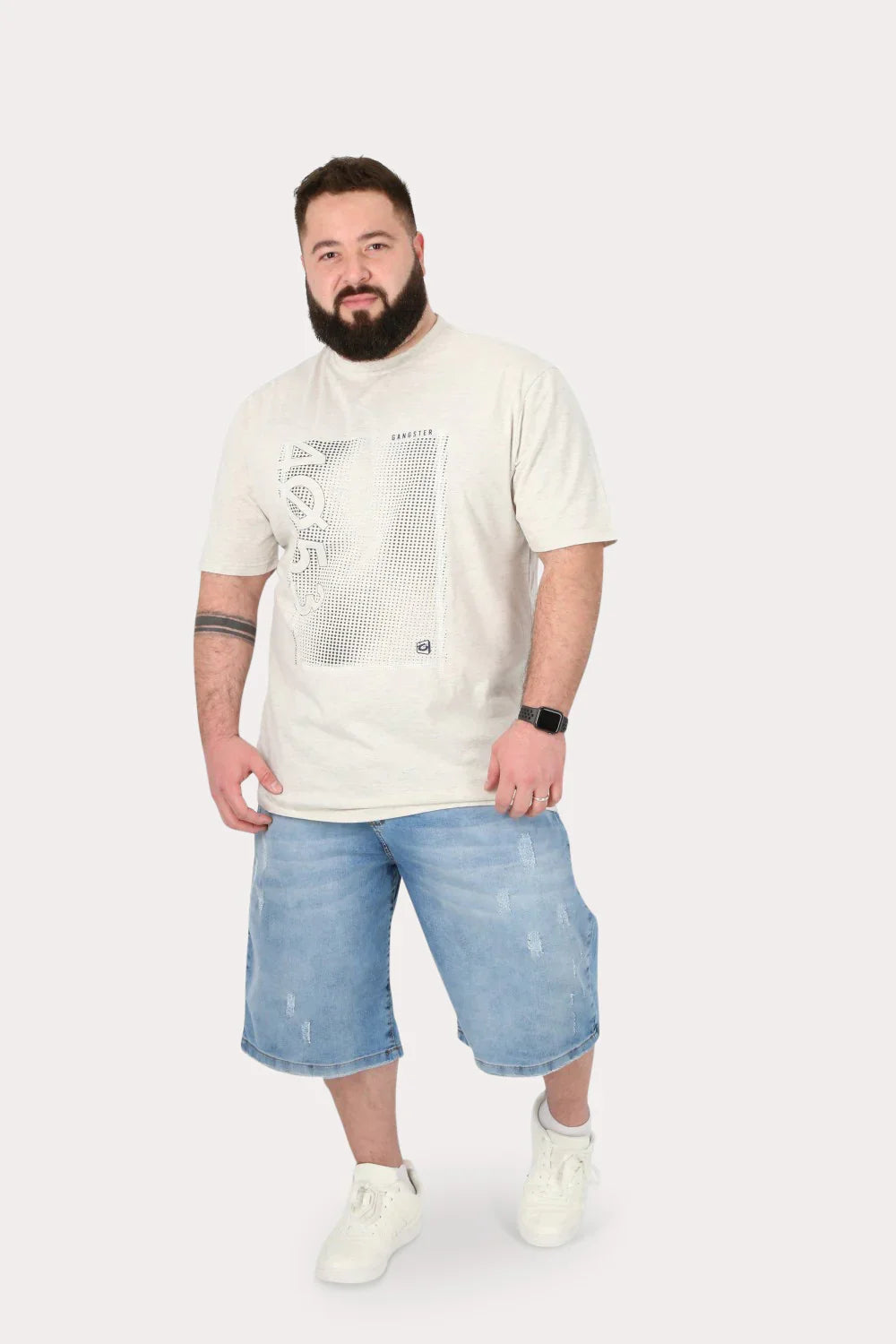 Plus Short Bermuda Denin Wash Azul Gangster - Gangster