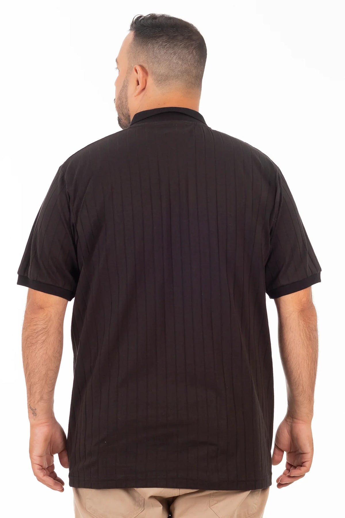 Plus Polera Cuello Textura Brixton Negro - Gangster