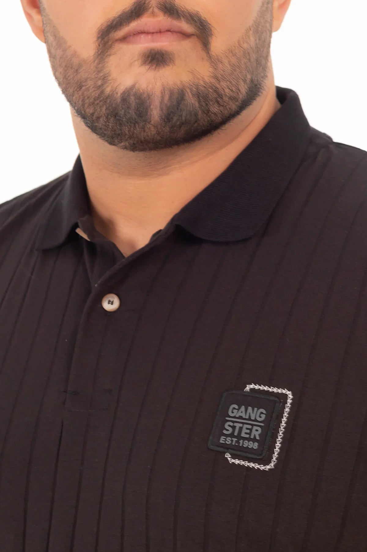 Plus Polera Cuello Textura Brixton Negro - Gangster