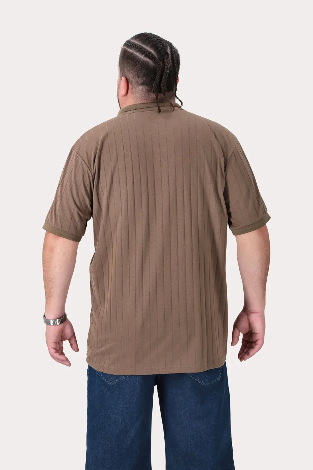 Plus Polera Cuello Textura Brixton Café - Gangster