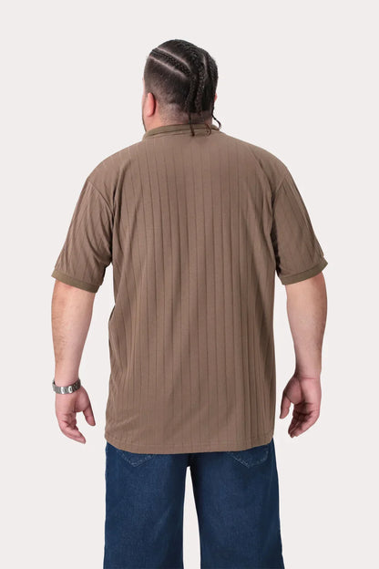 Plus Polera Cuello Textura Brixton Café - Gangster